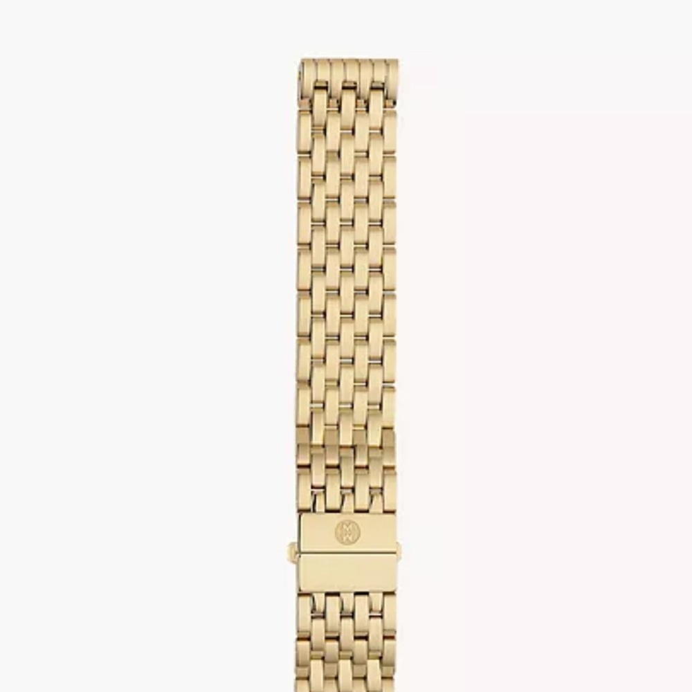 Michele 18mm Deco Yellow Gold 7-link Watch Bracelet